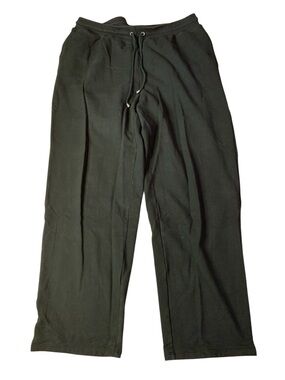 Liz Claiborne 1X Black Knit Wide Leg Lounge Pants Drawstring Plus Size
